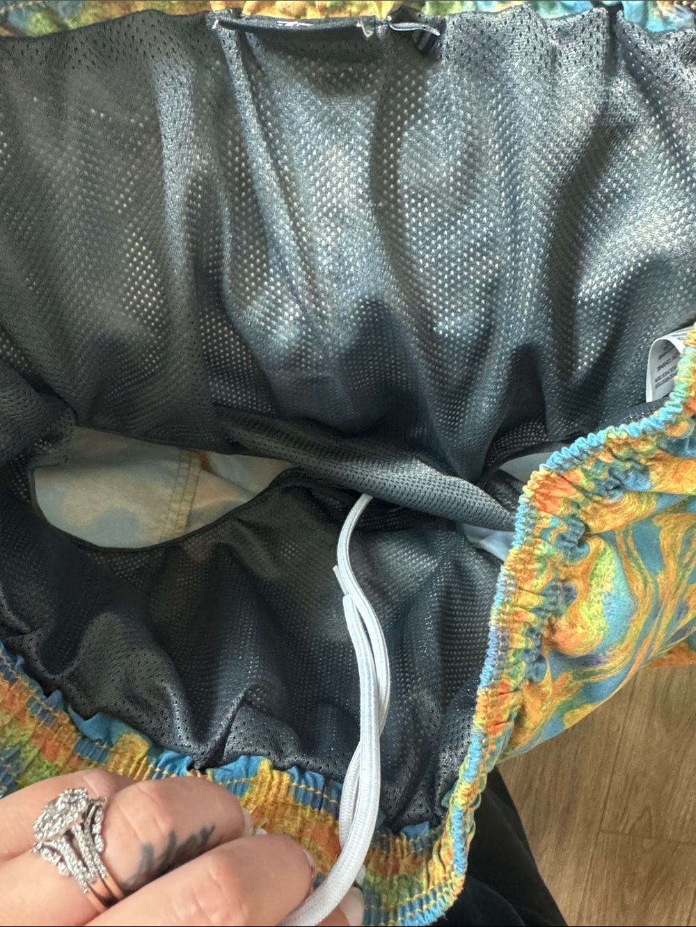 Stussy Blue, Orange & Yellow Patterned Men’s Shorts - Picture 4 of 5